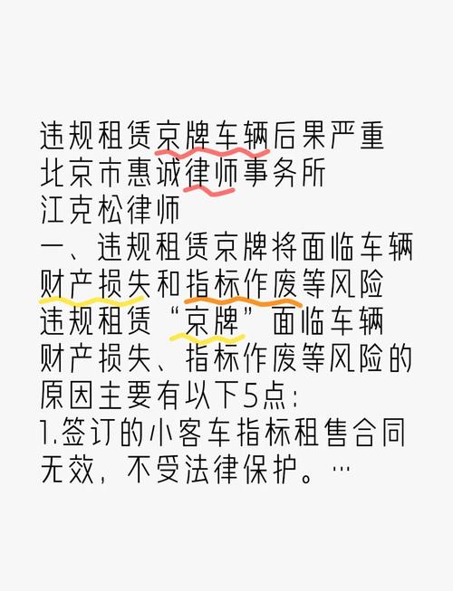 个人闲置京牌出租